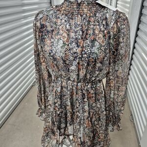NWT Floral Sheer Long Sleeve Dress